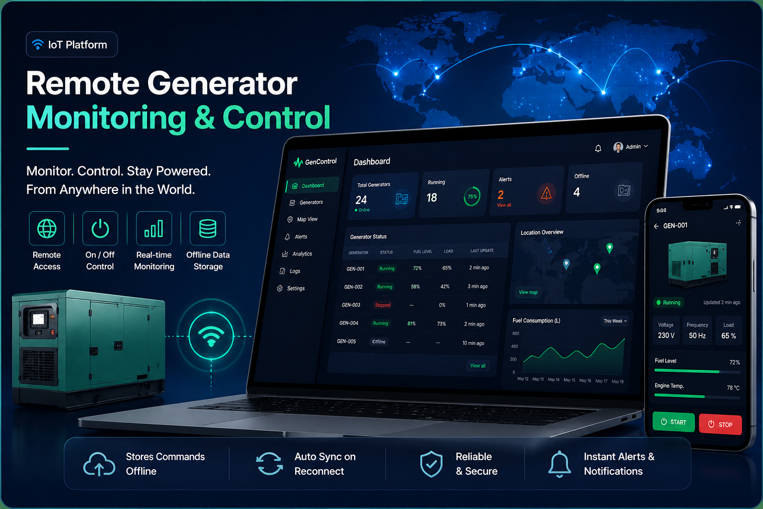 Remote Generator Monitoring & Control System